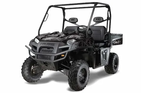 Polaris Ranger XP 500 / 800 / 900D 4x4 EFI with the Skulls N Hammers Silver graphic kit