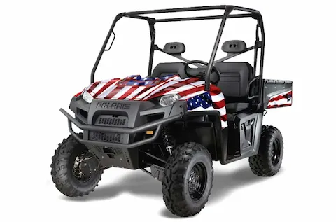 Polaris Ranger XP 500 / 800 / 900D 4x4 EFI with the Stars N Stripes graphic kit